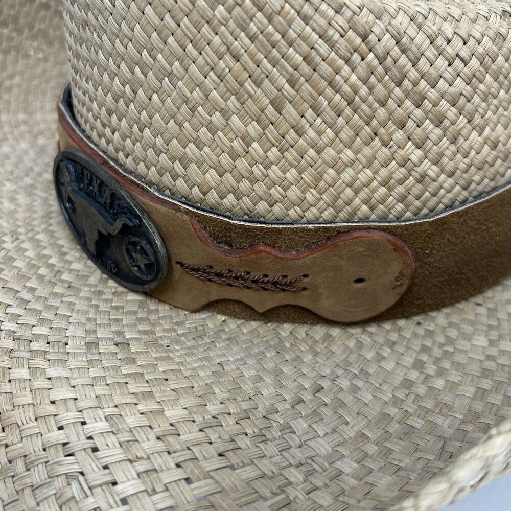 Bullhide Straw Leather Cowgirl Cowboy Hat Texas Longhorn Star Western Rodeo - Picture 3 of 13